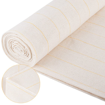 39.4"× 197" Large Overlocking Tufting Cloth with Marked Lines- Primary Monk's Cloth Punch Needle Fabric for DIY Rug-Punch Tufting Gun