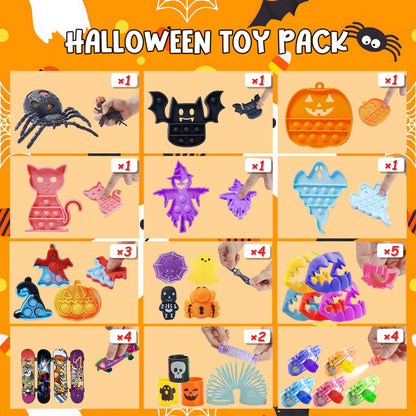 650Pcs Halloween Party Favors for Kids, Bulk Fidget Toys for Party Supplies, Halloween Treats Non Candy School Classroom Carnival Prizes, Treasure Box Toy Chest, Halloween Gifts, Goodie Bag Stuffers