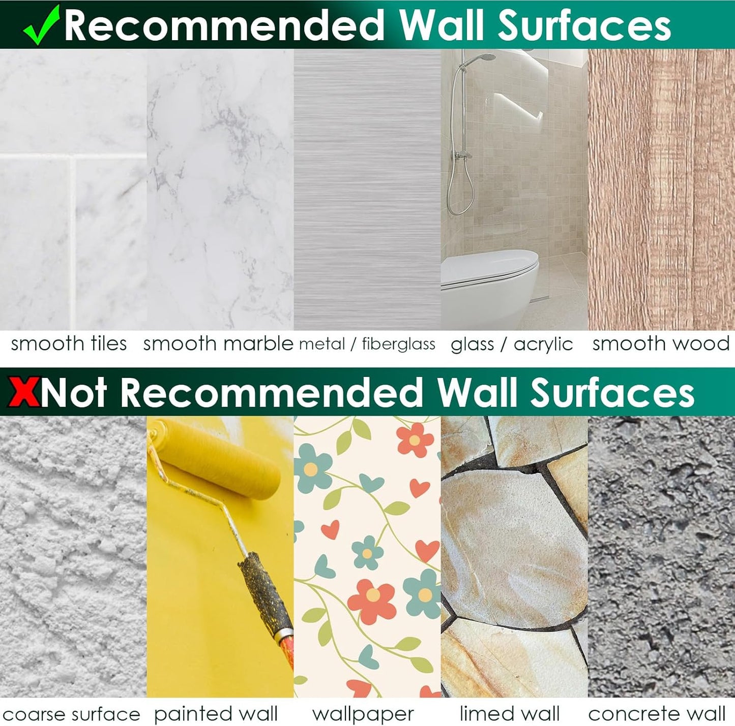 12 Pack Adhesive Hooks for Shower Caddy, Bathroom Shelf