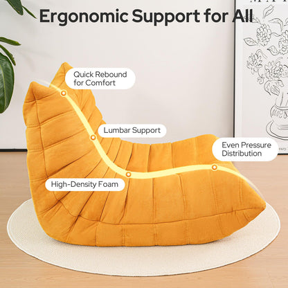 High-end Bean Bag Chairs for Adults Giant Bean Bag Chair Memory Foam BeanBag Chair Bean Bag Sofa Fireside Beanbags Lazy Sofa for Living Room Bedroom Office Suede Yellow