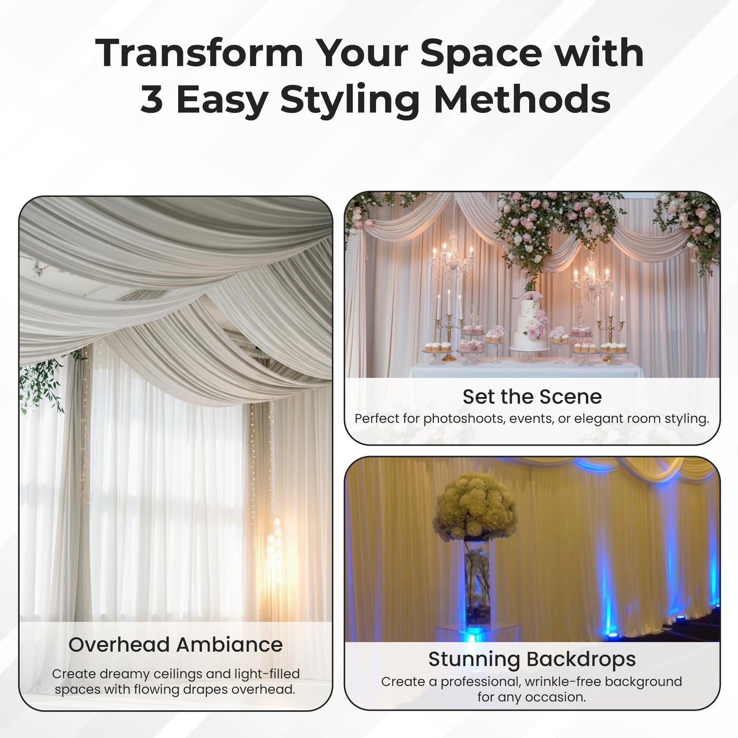 OnlineEEI Pipe & Drapes Portable Stand Kit, 8FT x 20FT Photo Backdrop Set with Portable Stand, Photography Background for Weddings, Birthday Parties, Business Events (Royal)