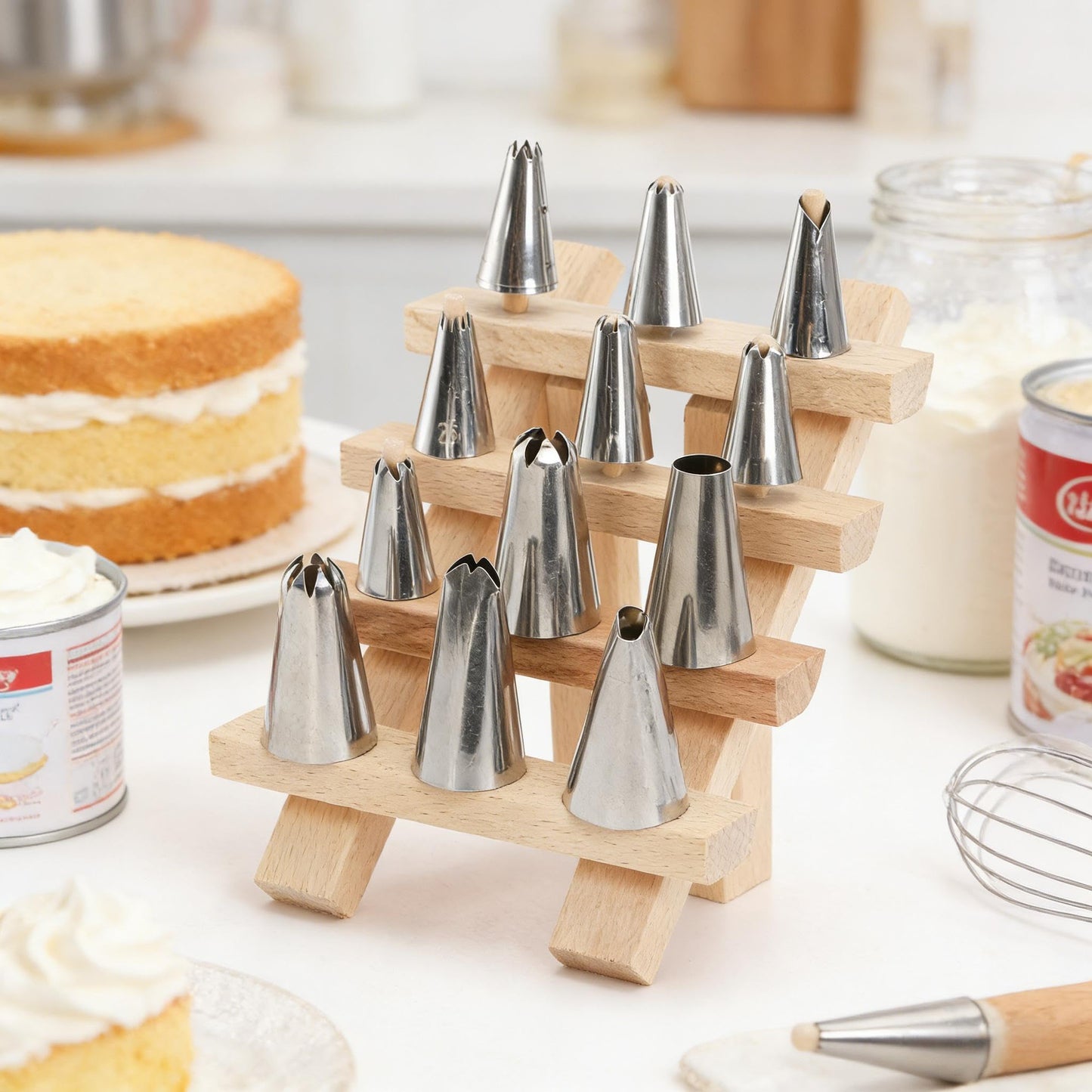 Tosnail 2 Pack 12 Spools Wooden Thread Holder, Small Thread Racks, Organizer for Sewing, Braiding and Embroidery