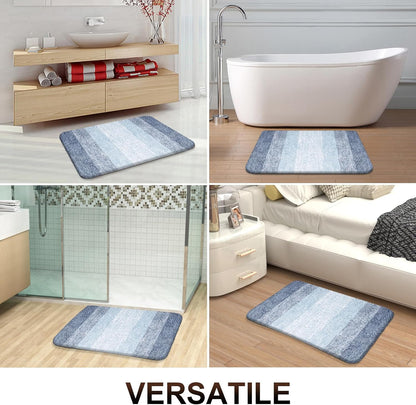 OLANLY Bathroom Rug Mat - Extra Soft Microfiber Bath Mat | Non-Slip Plush Shaggy Design, 30x20, Blue