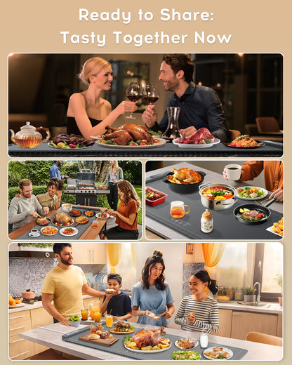 LBOLHZO Warming Mat For Food Extra Large 36"x16" 580W Food Warmer Chafing Dishes for Buffet,Food Warming Mat,Food Warmers for Parties Buffet,6 Temp 6 Hour Timer Heating Mat for Food Mothers Day Gifts