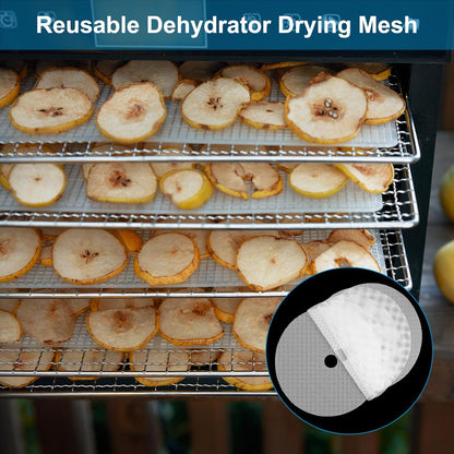 uxcell 13" Round Silicone Dehydrator Sheets, 5 Pcs Non-Stick Reusable Drying Mesh for Food Dehydrator