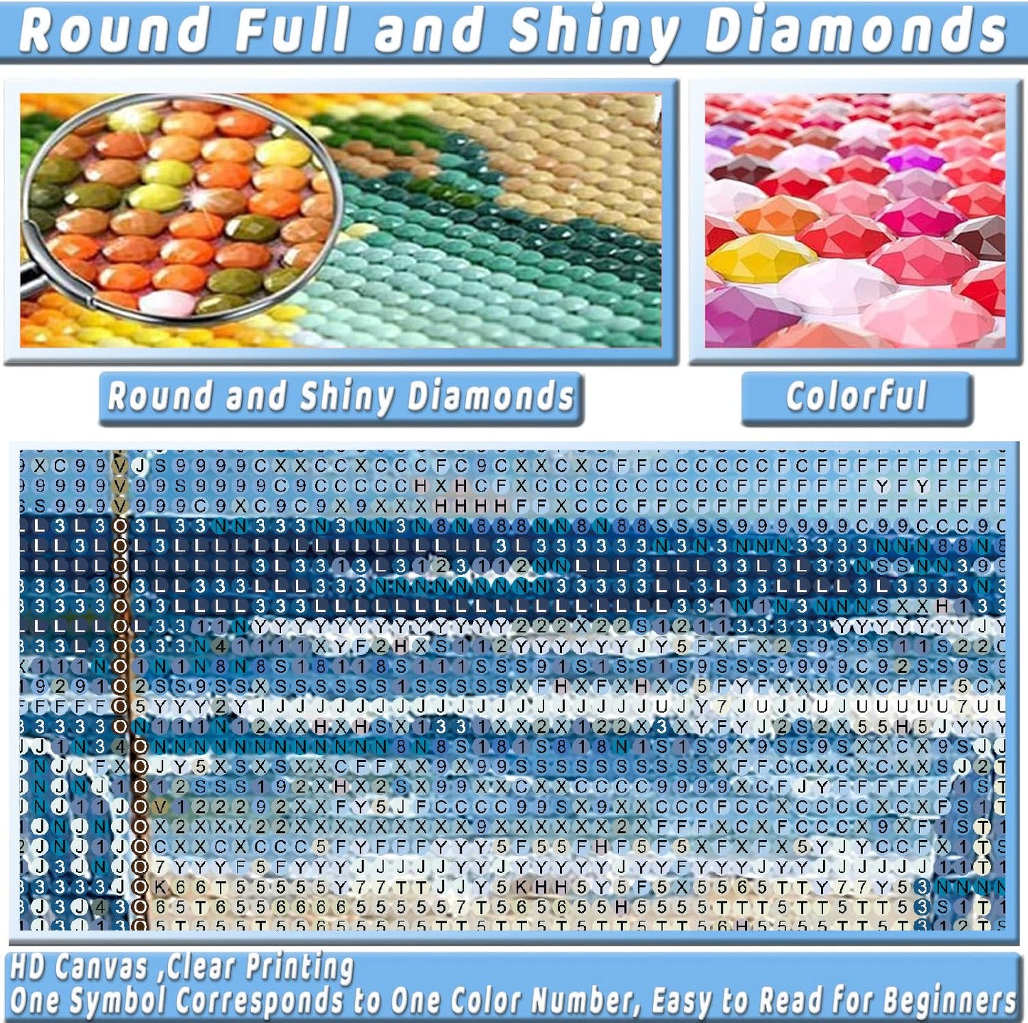 4 Pack Beach Diamond Art Kits for Adults Beginners,Full Round Drill DIY Diamond Painting Kits,Paint by Diamonds Dot Gem Art Crystal Easy,Home Wall Decor&Gift-12x12in