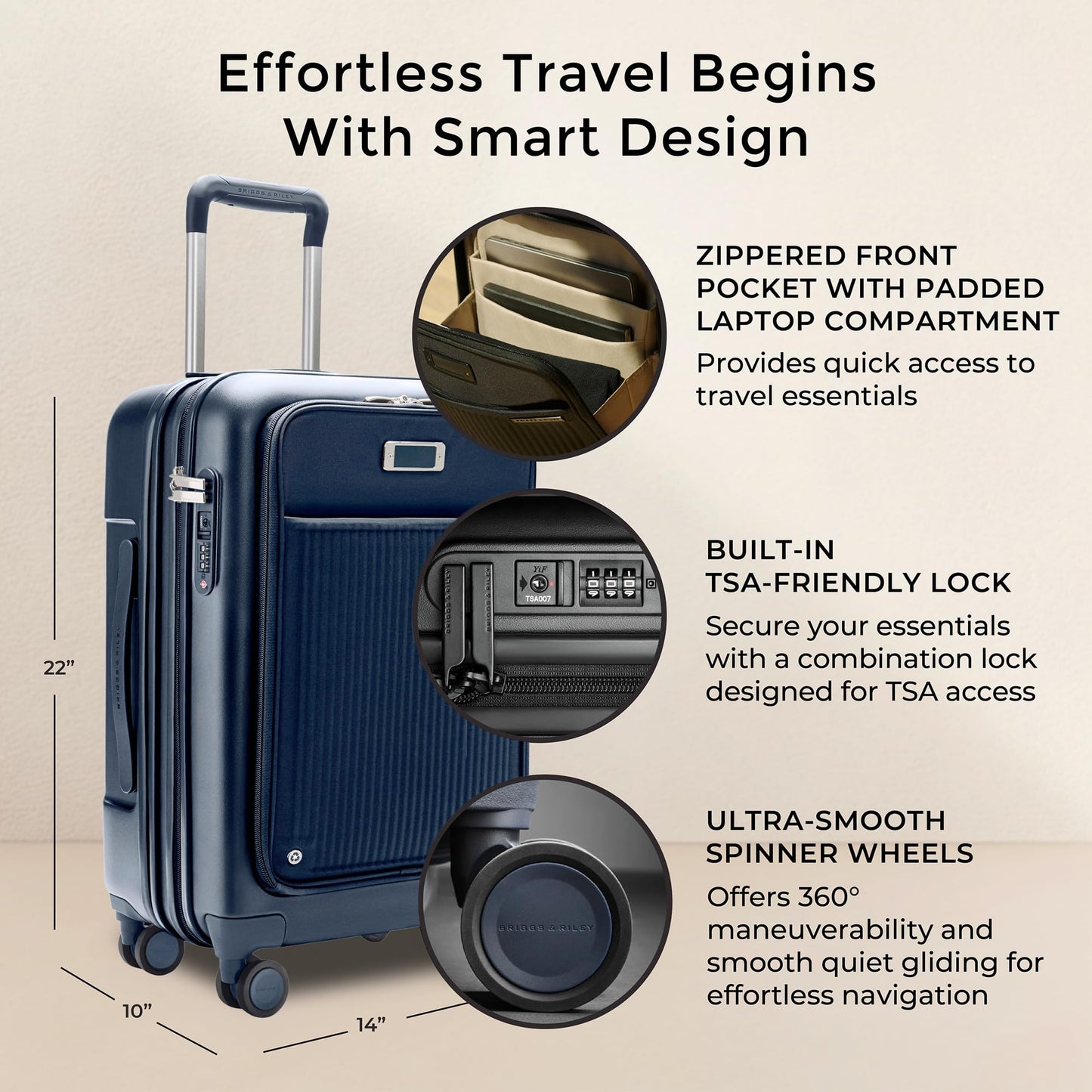 Briggs & Riley Sympatico Essential Front Pocket Carry-On Expandable Spinner