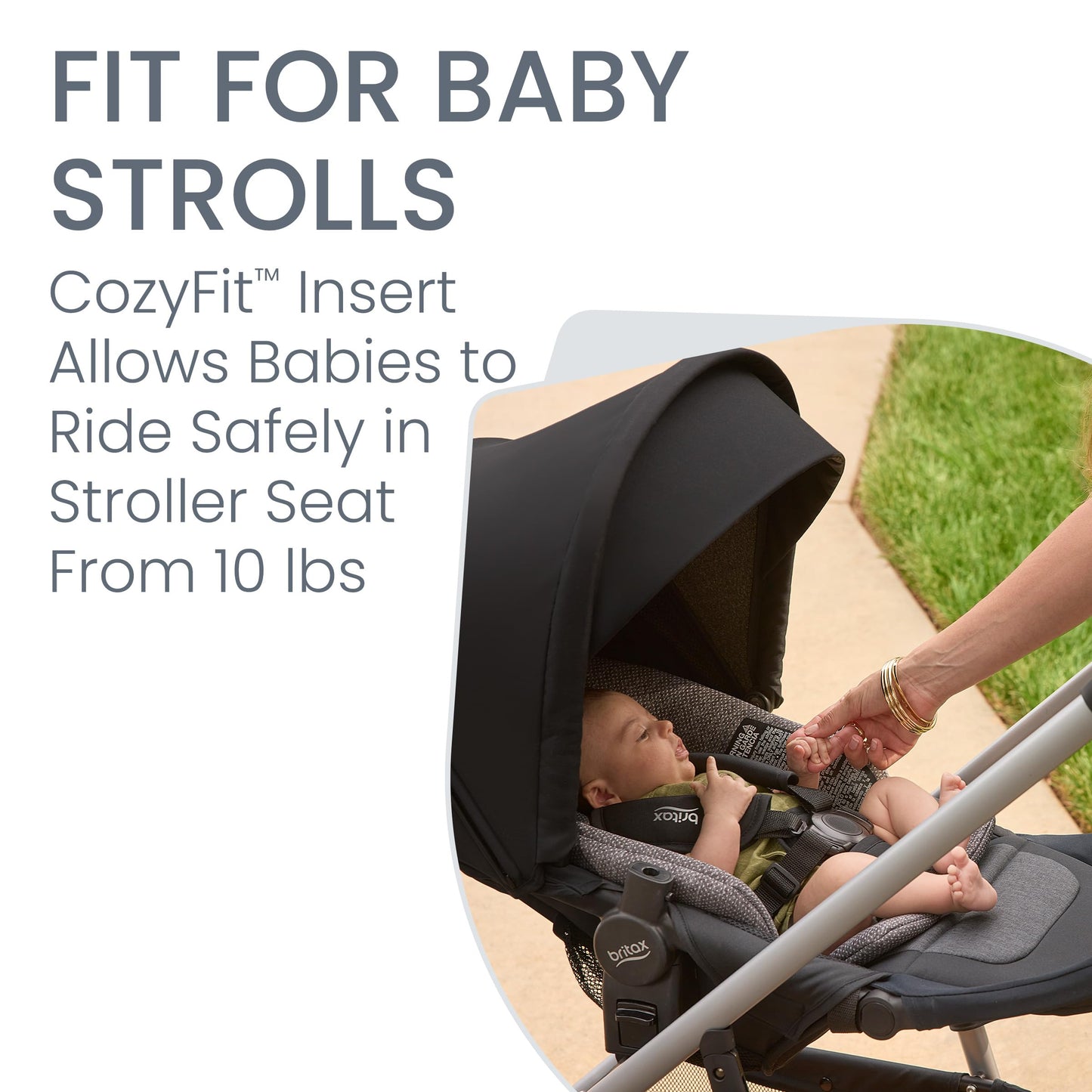 Britax Grove Modular Stroller, Lightweight Stroller with CozyFit Insert and Bumper Bar, 6 Ways to Ride, SafeWash, Pindot Onyx