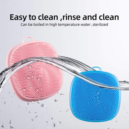 VWMYQ Face Scrubber, Silicone Face Scrubber for Men Facial Cleansing Brush Silicone Face Wash Brush Manual Waterproof Cleansing Skin Care Face Brushes for Exfoliating- Black