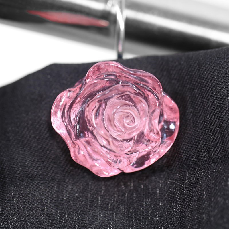 Pink Flower Shower Curtain Hooks: 12 Pcs Blush Crystal Ice Textured Decorative Rings for Floral Rose Leaf Plant Spring Shower Curtain - Cute Rustproof Hangers for Girls Bathroom & Valentines Day Decor