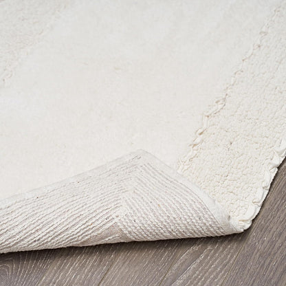 Laura Ashley Ruffle Cotton Bath Rug Set, 2-Piece, Ivory