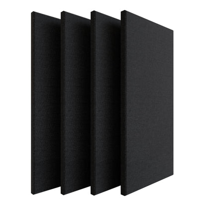 SMARTSTANDARD 4 PCS Acoustic Wall Panels, 2" Thick 47.2" x 23.6" Fiberglass Soundproof Wall Panels with Hanging System for Studios Home Theater Office Meeting Room, Black