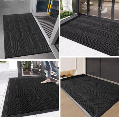 Front Door Mat,4'x8' Commercial Floor Mat Indoor Outdoor Entrance, Heavy Duty Welcome Mat, Rubber Backing Non Slip Doormat for Entryway, Large Entry Rug for Home Office Business Areas
