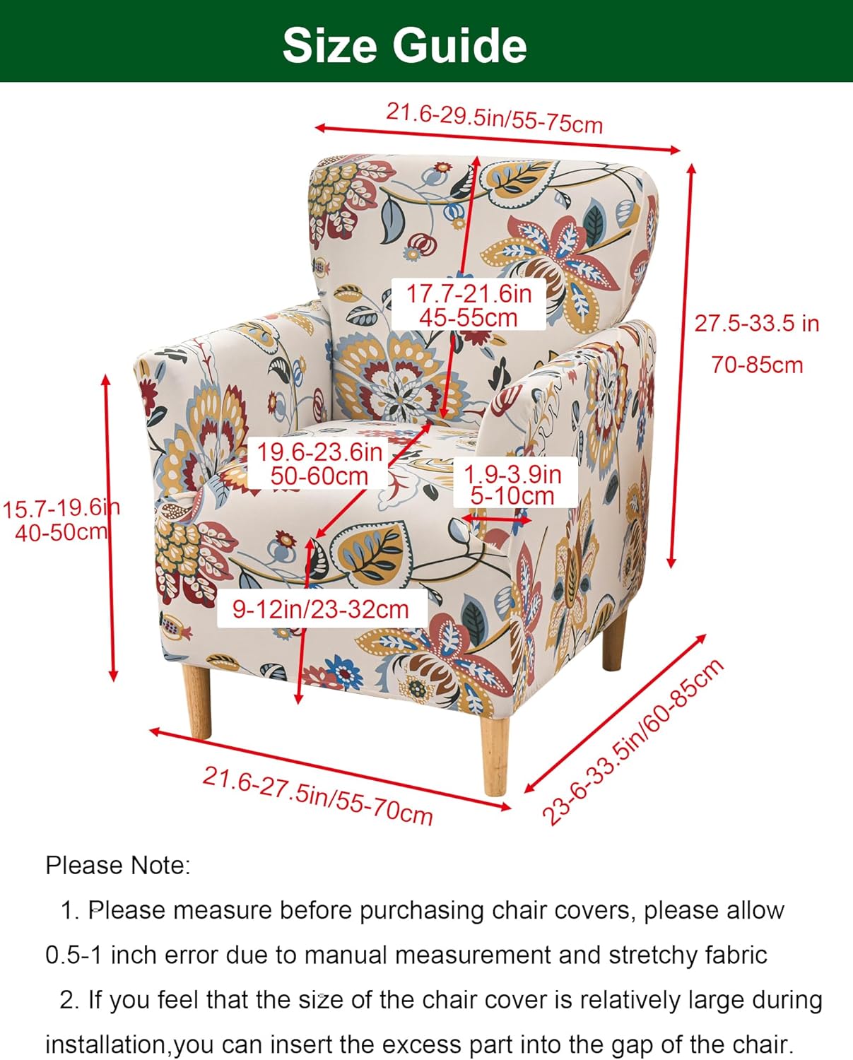 1-Piece Sofa,B61 CRFATOP Stretch Modern Banquet Armchair Slipcover Accent Chair Covers with Arms Soft Chair Slipcovers
