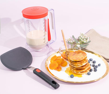 Dalup Enterprises Mess-Free Pancakes Pourer & Cupcake Batter Dispenser | 4 Cup Capacity | Precision Pour Control & Easy-Squeeze Handle | BPA-Free Kitchen Tool for Waffles, Crepes & Muffins