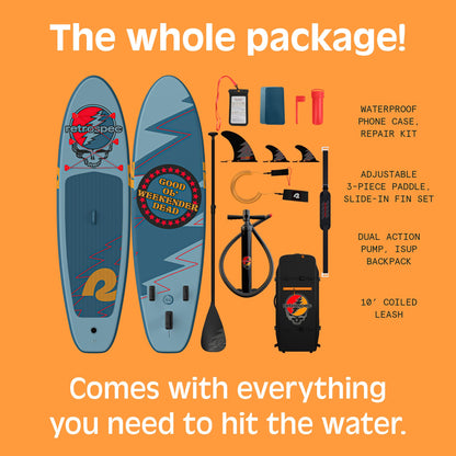 Retrospec Weekender Inflatable Paddle Board with Beach Accessories - 10'6" X 32in SUP Board, Textured Deck Pad, Pump & Travel Bag - Lightweight iSUP