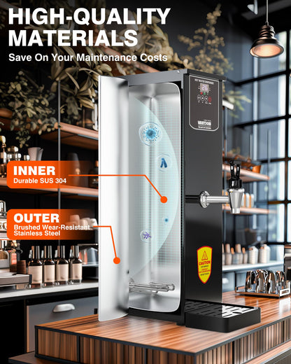 WantJoin Commercial Hot Water Dispenser - 35L(9.2 GAL)/Hour Water Boiler Step-Heating Electric Countertop Water Dispenser Automatic Temperature Control Max 212°F for Boba Tea Coffee Shop Office