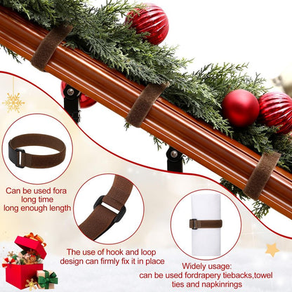 SATINIOR 50 Pcs 12inch Garland Ties Decorative Reusable and Flexible Banister Ties for Garland Wreath Light Banisters Home Stairways Railings Decoration(Brown)