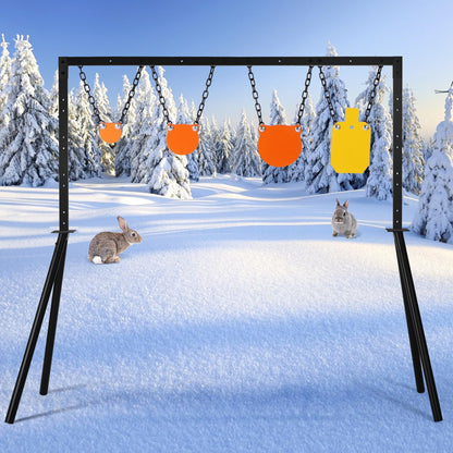 GADFISH AR500 Steel Target Stand System, 3/8 Inch Thick Steel Hostage Targets, Adjustable Height AR500 Shooting Targets for Shooting Range Outdoors