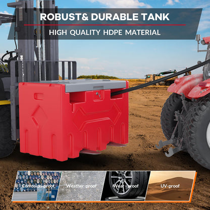 52 Gallon Portable Diesel Fuel Tank with 12V Pump, Auto Shut-Off Nozzle, 15Ft Hose & 360° Swivel, Heavy-Duty HDPE Diesel Transfer Tank for Trucks, Farm, Generator, Construction - Red Box