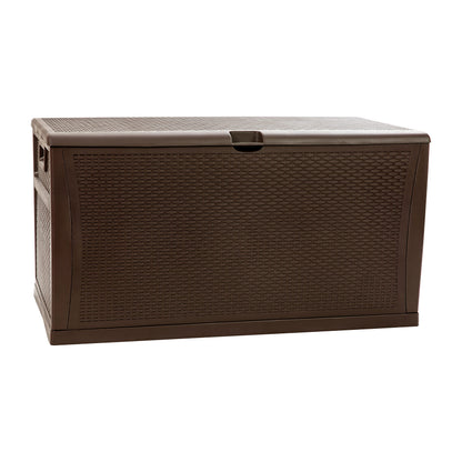 Flash Furniture 120 Gallon Plastic Deck Box - All-Weather Patio Storage and Organization for Throw Pillows, Pool Toys or Garden Tools