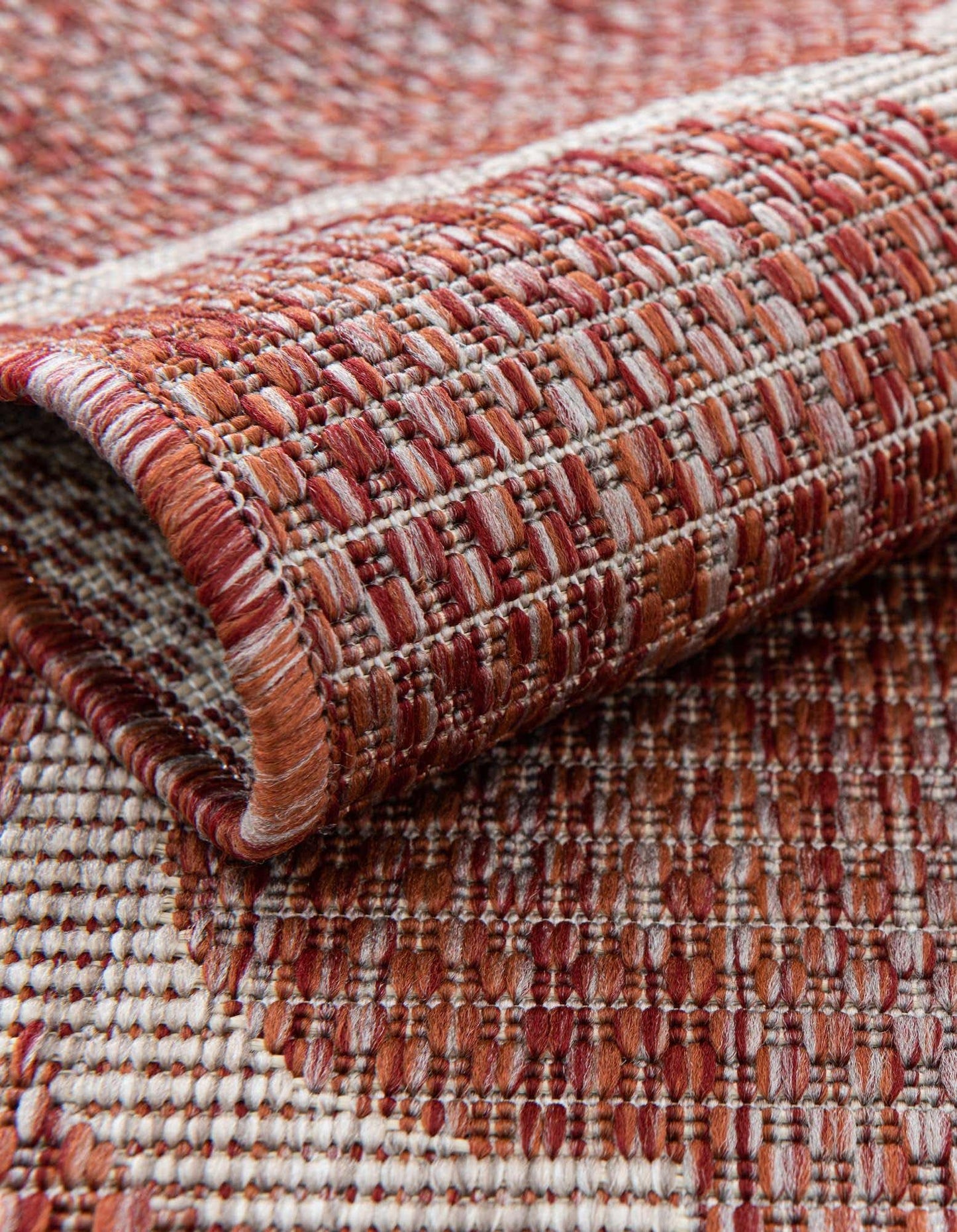 Unique Loom Outdoor Trellis Collection Area Rug - Trellis (Square 13' 0" x 13' 0", Rust Red/ Ivory)