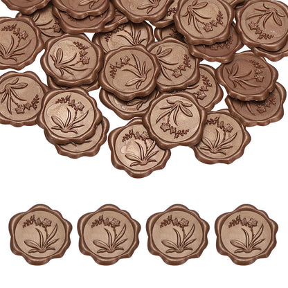 PATIKIL Wax Seal Stickers, 50 Pcs Envelope Seal Stickers, Self-Adhesive Wax Stamp Wedding Invitation Accessories for Wedding Party Birthday Gift Wrapping Anniversary, Coffee