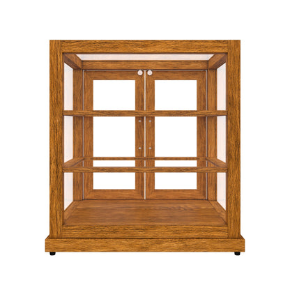 KoolMore 25 in. Light Wood Countertop Upright Dry Bakery Display Case, Pastry, Cake, and Bread Display with Tempered Glass