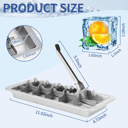 Stainless Steel Ice Cube Trays for Freezer, 18-Slot Vintage Inspired Design Metal Ice Cube Trays with Removable Tray, Easy Release Handle, Dishwasher Safe for Bars, Kitchens & Frozen Foods