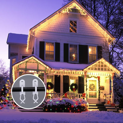 EBaokuup 180 Pcs Christmas Light Clips,Waterproof Gutter Lights Hooks of Outside String Lights C9,C7 and Mini Lights,All in One Roof Light Hangers for Christmas Gutters,Shingles,Fence,Roof