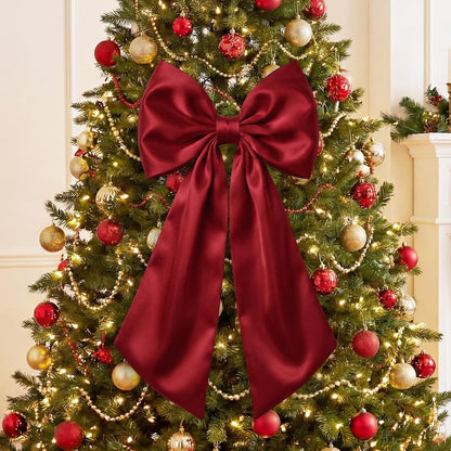 Suncalla Large Burgundy Satin Bows - 3 Pcs 2 FT Wall Decorations for Weddings & Parties
