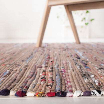 SAFAVIEH Rag Rug Collection X-Large Area Rug - 11' x 15', Rust & Multi, Handmade Boho Stripe Cotton, Ideal for High Traffic Areas in Living Room, Bedroom (RAR121E)