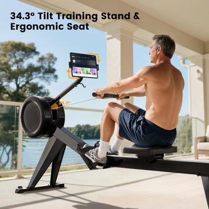YOSUDA Air Magnetic Rowing Machine for Home, Dual Air & Magnetic Resistance with 8-Level, Smart APP, Rotatable Device Holder, Ergonomic Seat, and Easy Storage