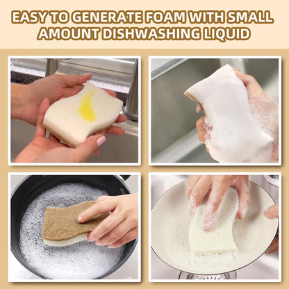 Natural Kitchen Sponges, Biodegradable & Compostable | Non-Scratch Cellulose Coconut Fiber Sponges for Dishes, Pots & Pans | Eco-Friendly Cleaning Sponge (12)