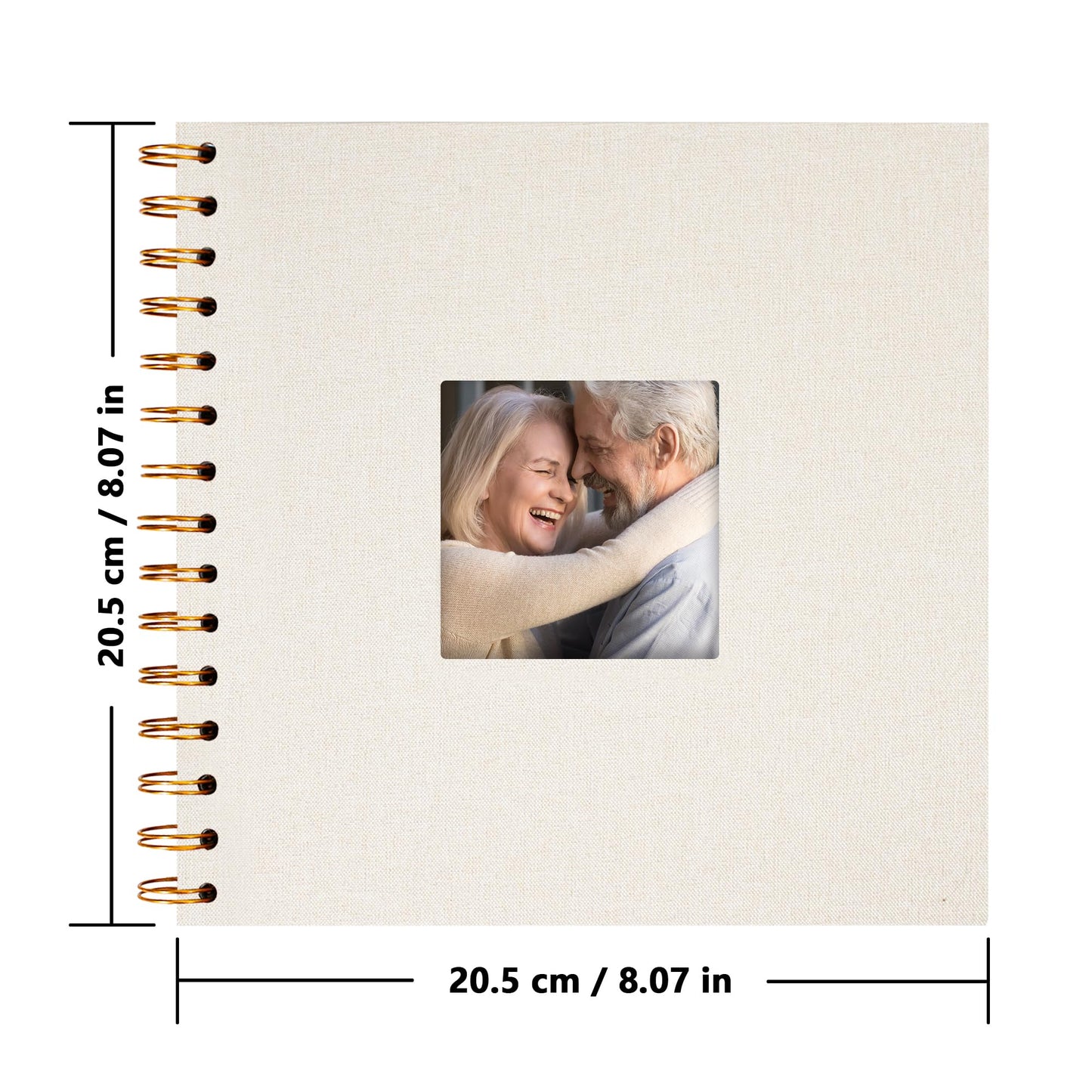 Yopih Linen Covered Scrapbook Photo Album, 8x8 Inches with Hardcover Kraft White Pages - Ideal for Travel, Wedding, Guest Book, Christmas, Baby Shower (20 Sheets/40 Pages)
