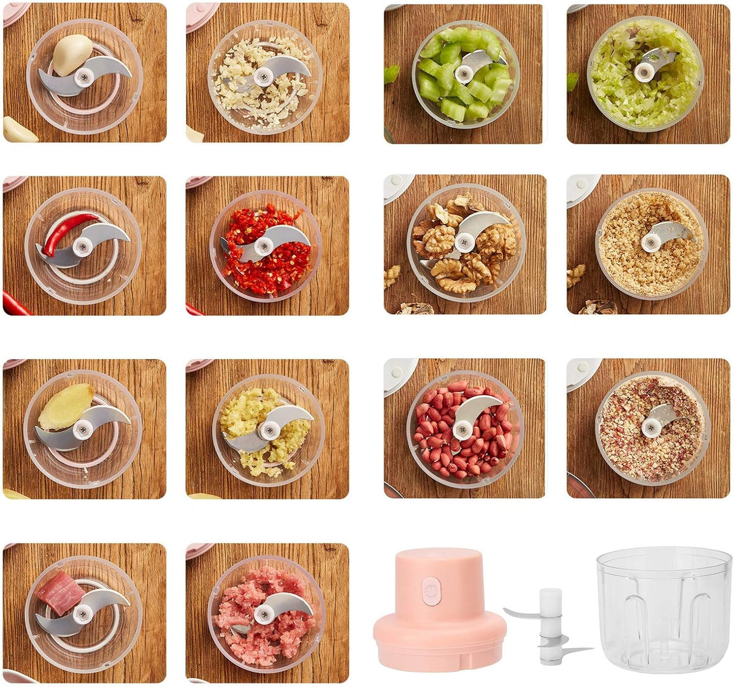 Food Processor, 250Ml Food Supplementary Machine for Mini Blender, Small USB Maker for Household Chopper