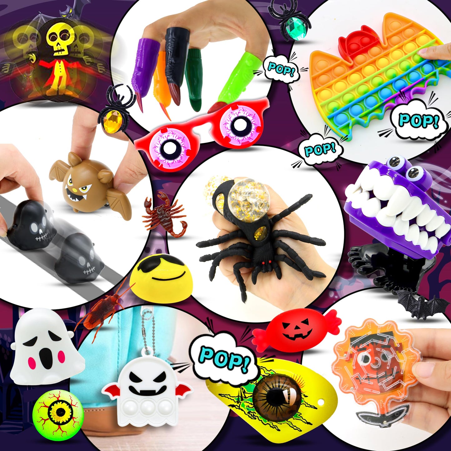 Olganicor 400PCS Halloween Party Favors for Kids, Halloween Treat Bag Fillers, Bulk Toys, Treasure Box Toys, Goodie Bag Stuffers, Carnival Prize Toy Classroom Reward