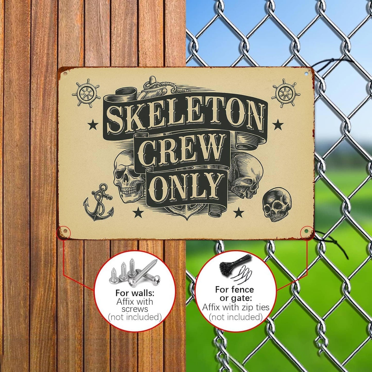 Skeleton Crew Only Metal Sign Posters Decor The Space You Can Think Of Living Room Bedroom Kitchen Bathroom Garden Farm Funny 8 * 12 Inch Wall Decor