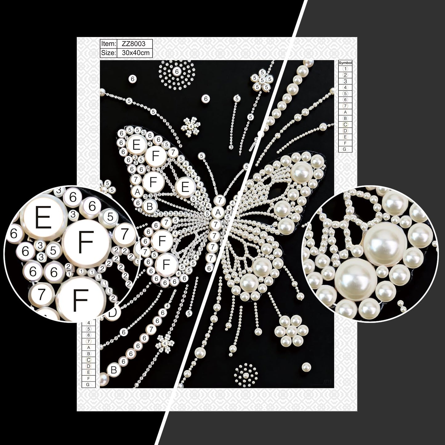 LazyFold DIY Pearl Diamond Art Painting Crafts Kit,White Butterfly Creative Diamond dots Wall Decor for Bedroom Study Home Decor,Handmade Thoughtful House Present