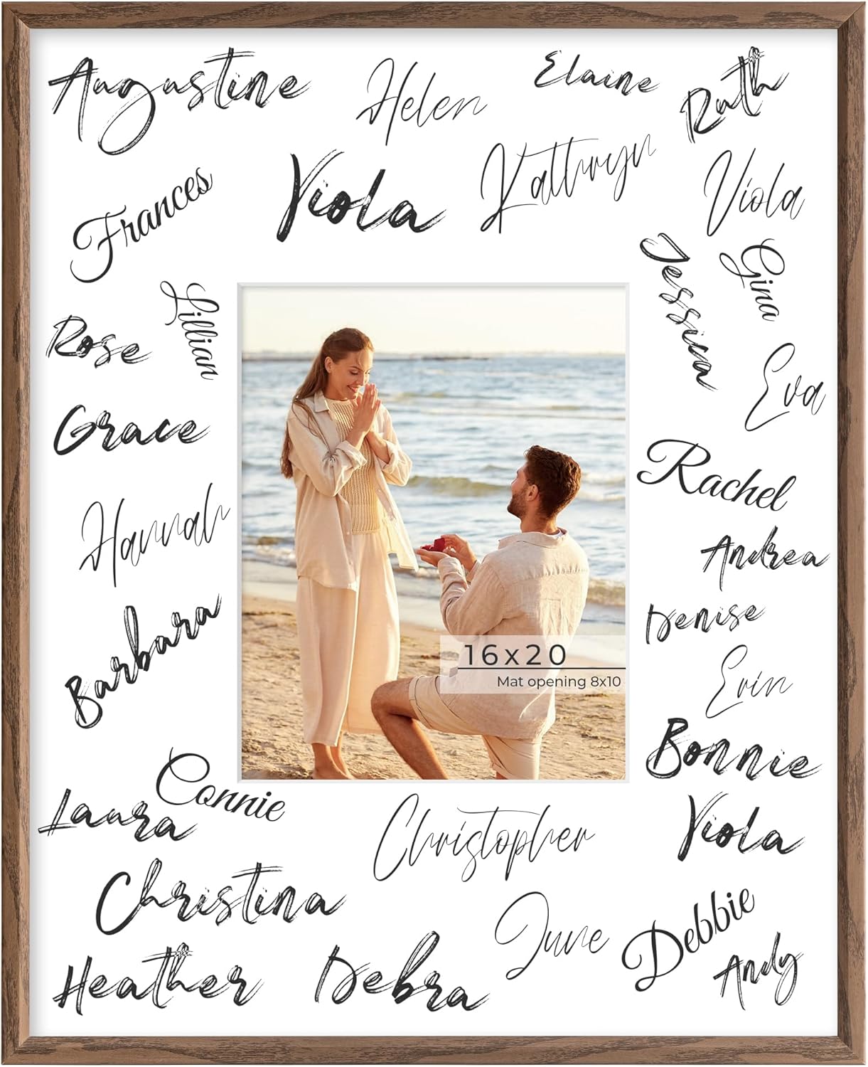 16x20 8x10 Axeman Signature Picture Frame with White Mat Wedding Guest Book Alternative, Wall Hanging Photo Frame