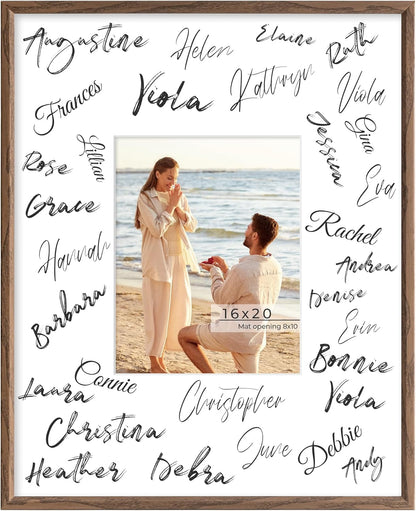 16x20 8x10 Axeman Signature Picture Frame with White Mat Wedding Guest Book Alternative, Wall Hanging Photo Frame