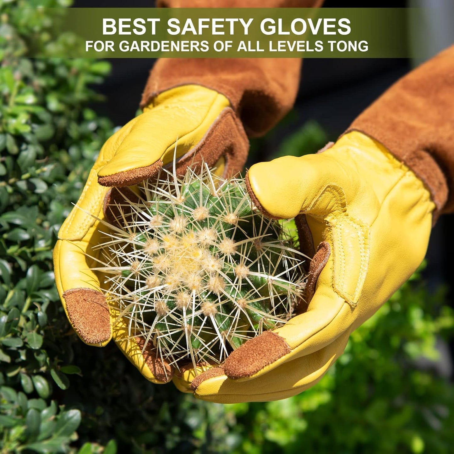 Women's Gardening Weeding Gloves - Leather Thorn Proof Garden Glove for Digging, Planting, and Pruning