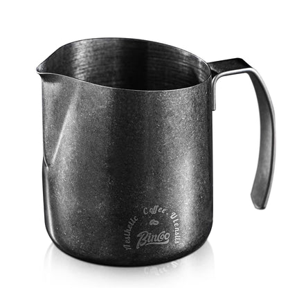 Bincoo Milk Frother Pitcher 500ml(17oz) - Stainless Steel Barista Milk Frothing Cup with Ice Crystals Design - Professional Espresso & Cappuccino for Coffee Machine,Latte Art