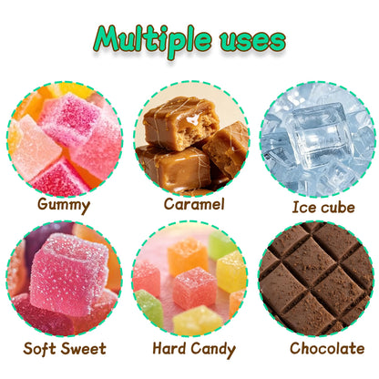 3Pack Square Silicone Candy Molds,126- Cavity Non-Stick Mini Gummy Mold for Caramel,Hard Candy,Ice Cube,Chocolate,Ganache (126-Cavity)