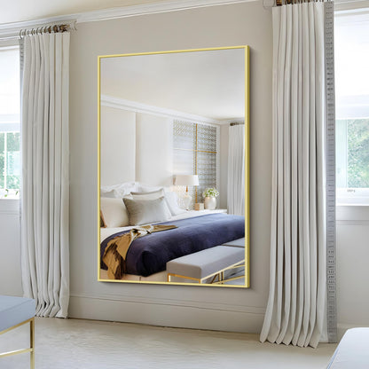 KOCUUY Large Gold Bathroom Mirror, 60x40 Inch Rectangular Mirror for Bathroom Sink, Oversized Wall Mirror with Metal Gold Frame for Living Room, Farmhouse, Entryway, Hang Horizontal/Vertical