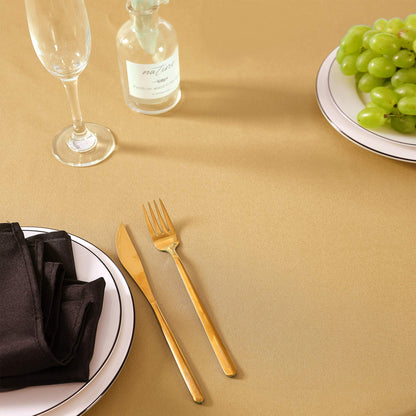 Cupuamon Rectangle Tablecloth 60x120 inch Washable Polyester Fabric Table Cloth for Wedding Party Dining Banquet Decoration（60x120, Gold）