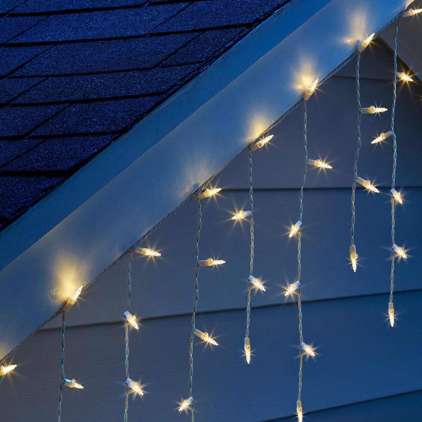 150 Philips LED Warm White Faceted Mini Icicle Lights