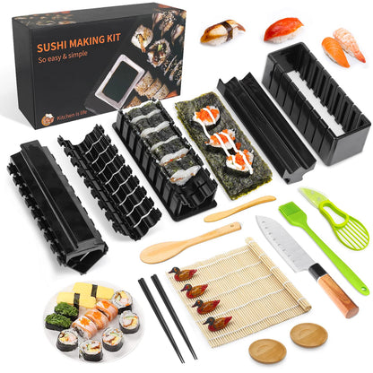 MLRYH Premium DIY Sushi Kit - 21 Pcs Plastic Set, Sushi Maker including Rice Roll Mold