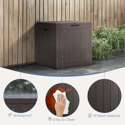 31 Package DUMOS Gallon Deck Box, Lockable Outside Storage Box for Outdoor Use, Outside Waterproof Resin Delivery Box