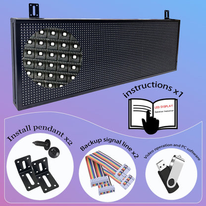 P10 Scrolling Led Sign Programmable Display Digital Sign Outdoor Message Board Led Open Signs For Business Custom Banner Word Light Advertising Wifi Control High Brightness Neon 39"X14"